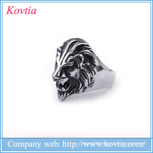 popular 2016 men lion ring titanium steel lion rings for men